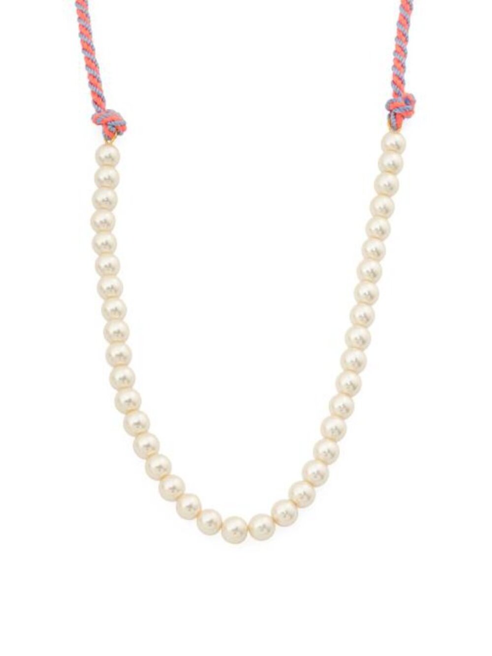 FORTE FORTE Made In Italy Braided Cord And Glass Pearls Necklace